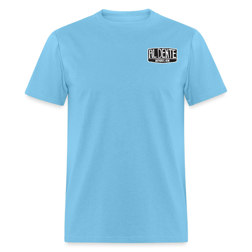 Al Dente Black and white logo - aquatic blue