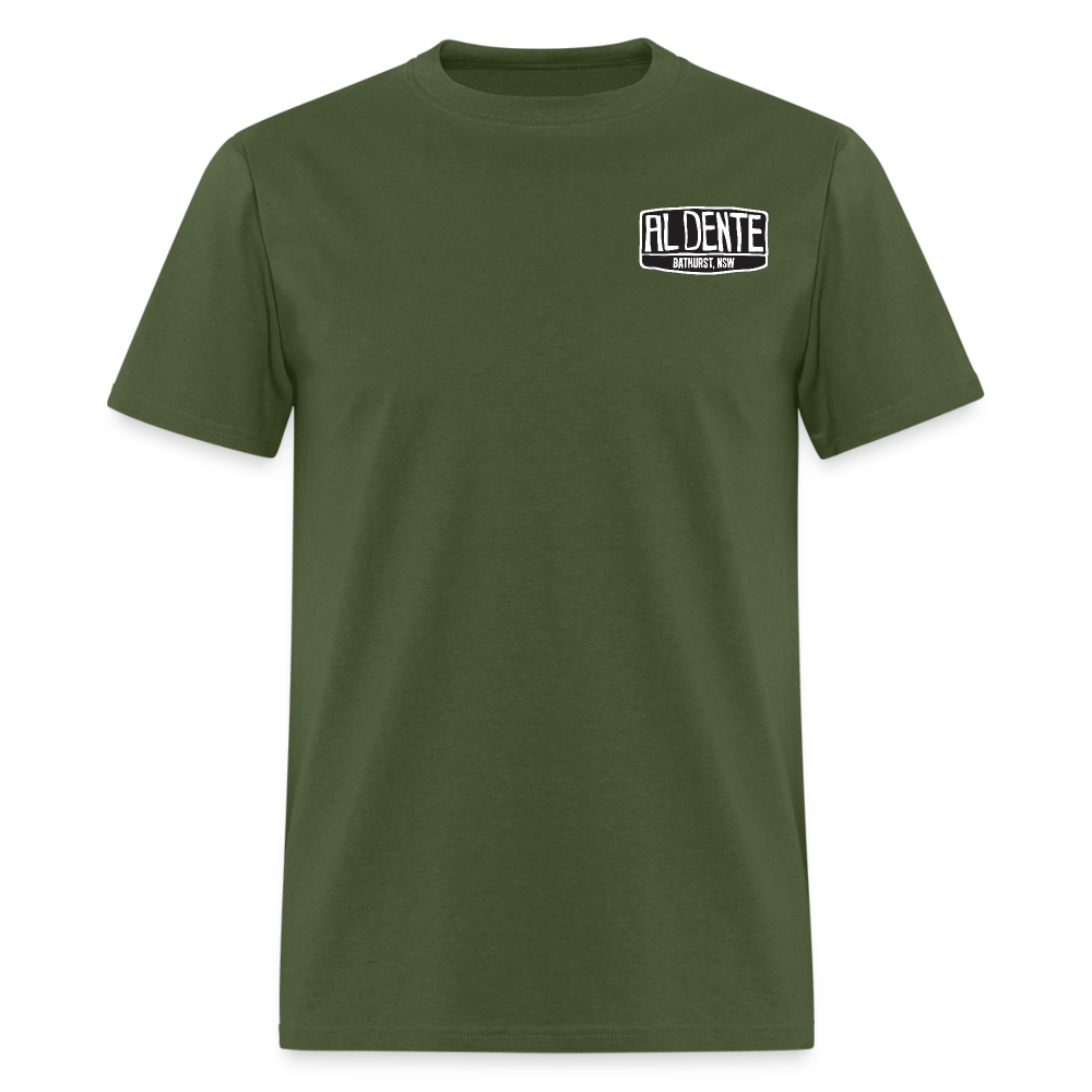 Al Dente Black and white logo - military green